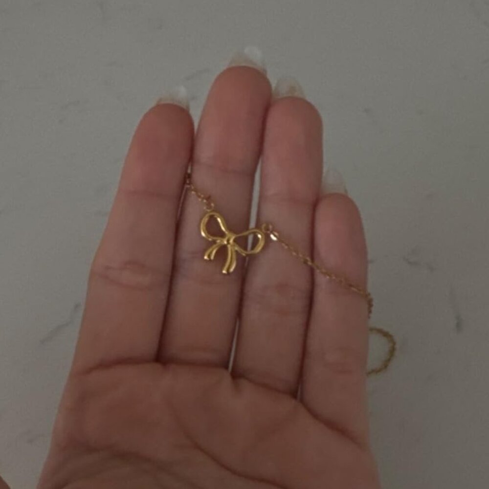 Neiman Marcus 18K Gold Plated Bow Necklace - Picture 5 of 5
